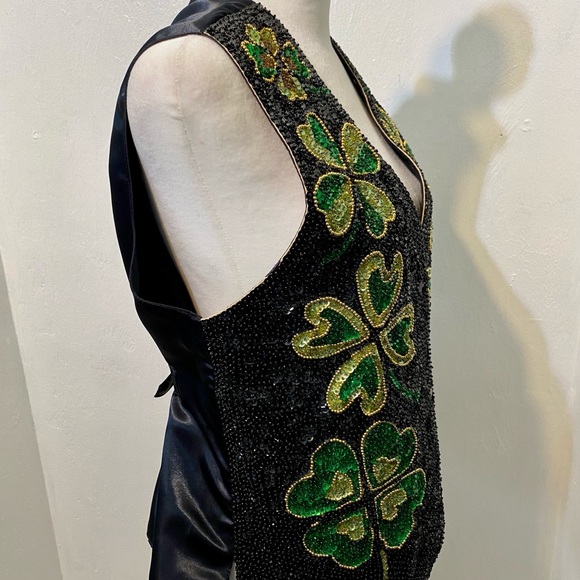 Fashion Fantasy Vintage Shamrock Festive Sequins.Fun Unique piece.Size S - Picture 5 of 13